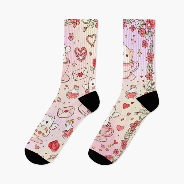 Item preview, Romantic Cats and Tea Pattern designed and sold by Good Vibes .