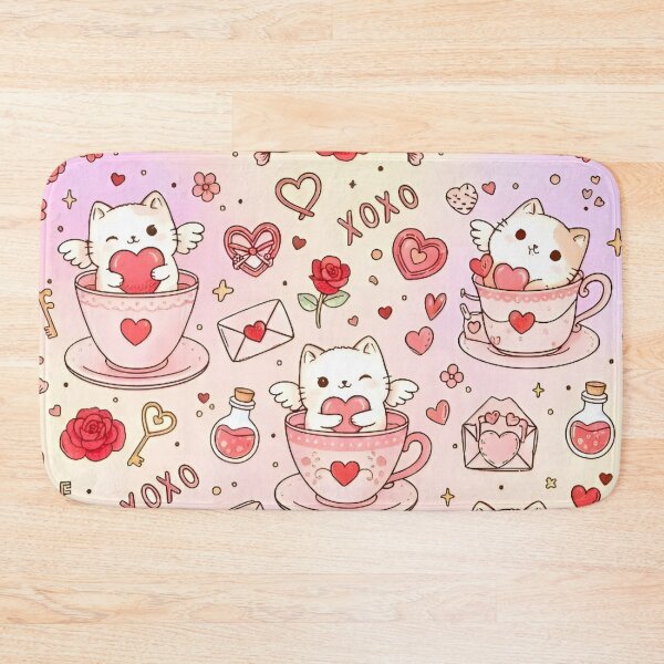 Item preview, Romantic Cats and Tea Pattern designed and sold by Good Vibes .