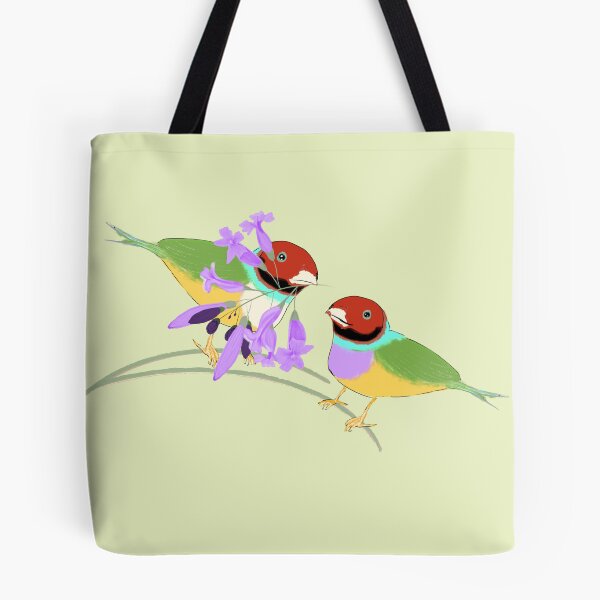Aperçu de l'œuvre L'amour est dans l'air, oiseaux de Gould créée et vendue par TheColorBliss.