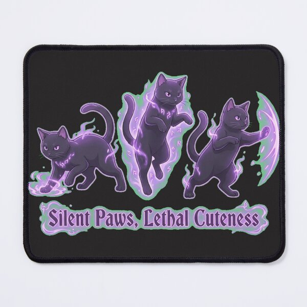 Item preview, Mystic Shadow Clone Black Cats - Purple Magic Ninja Felines designed and sold by Thaivi Design.