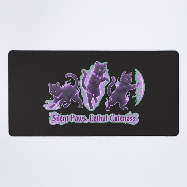 Item preview, Mystic Shadow Clone Black Cats - Purple Magic Ninja Felines designed and sold by Thaivi Design.