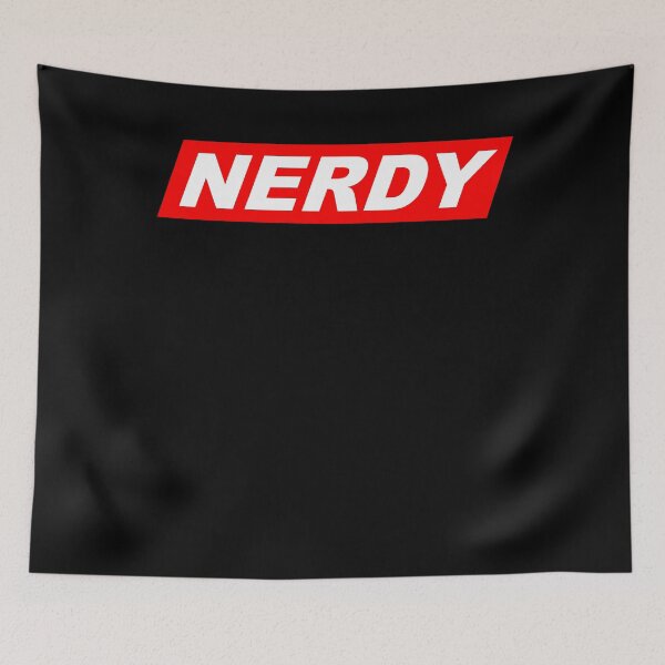 Item preview, Funny Nerdy White Text in Red Parallelogram Designer Parody designed and sold by MathWare MathClips.