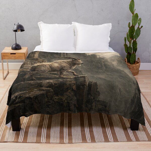 Item preview, Mountain Goat in Ruined Stone City – Dark Fantasy Art Illustration designed and sold by TroyTheTerrific.