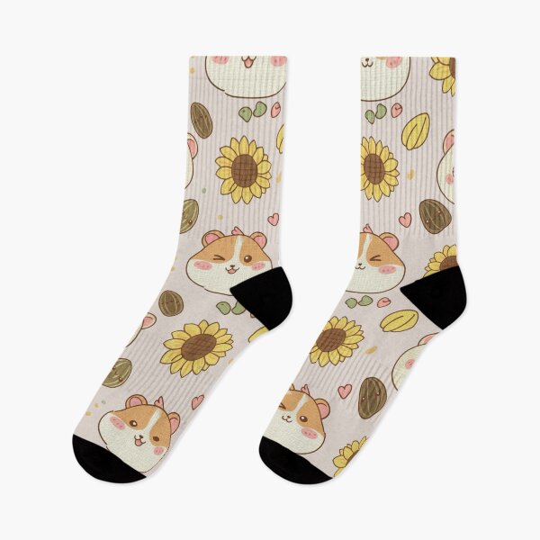 Item preview, Cute Kawaii Hamster and Sunflower Seeds Seamless Pattern designed and sold by Tidarat-27.