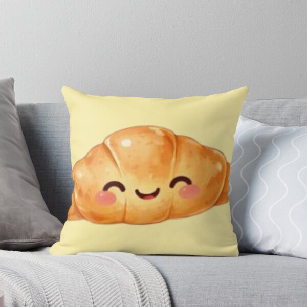 Item preview, Adorable Kawaii Smiling Croissant Cartoon – Cute Breakfast Pastry Character Art designed and sold by MeghannsMinimalMeals.