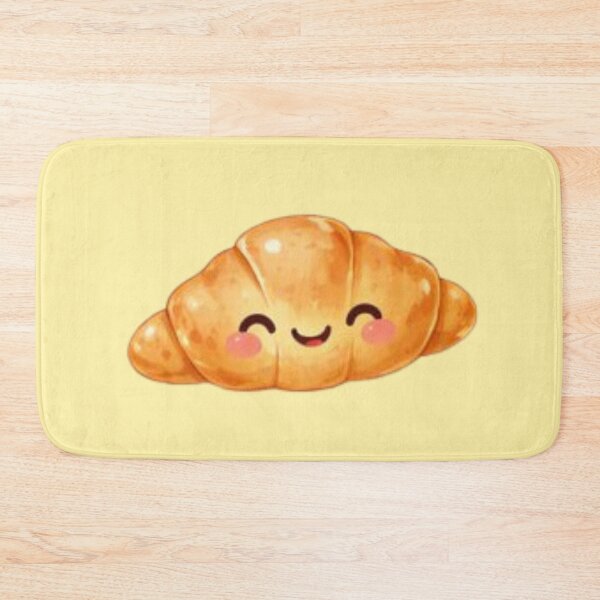 Item preview, Adorable Kawaii Smiling Croissant Cartoon – Cute Breakfast Pastry Character Art designed and sold by MeghannsMinimalMeals.