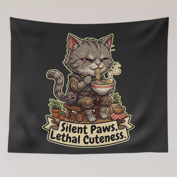 Item preview, Retired Assassin Sensei Ramen Cat designed and sold by Thaivi Design.