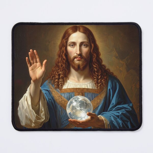 Item preview, Salvator Mundi After Leonardo da Vinci designed and sold by Vicky Brago-Mitchell®.