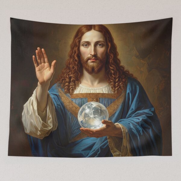 Item preview, Salvator Mundi After Leonardo da Vinci designed and sold by Vicky Brago-Mitchell®.