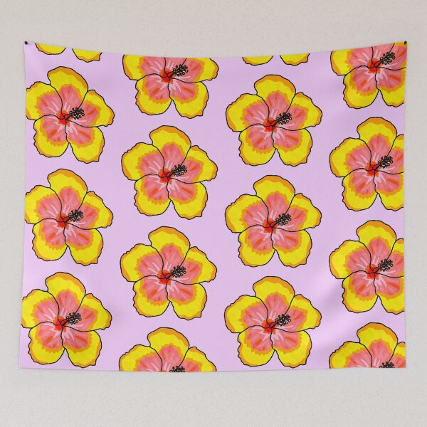 Item preview, Yellow and Pink Hibiscus designed and sold by BeasBoutiquee.