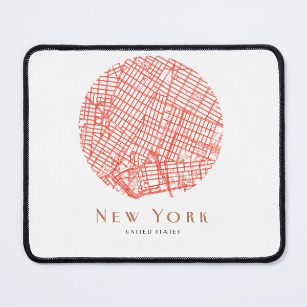 Item preview, New York City Grid – Modern Red Map Illustration designed and sold by printiesart.