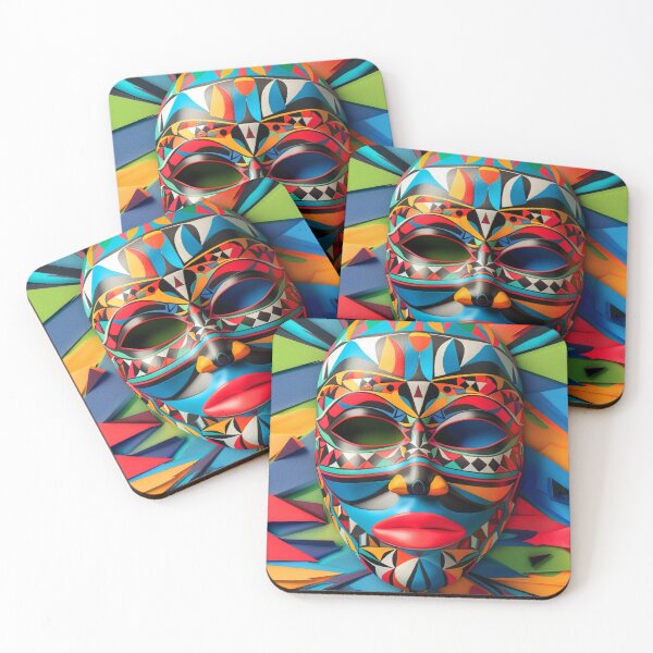 Item preview, African-Inspired Exotic Colorful Mask Ornate Digital Design designed and sold by DEC02.