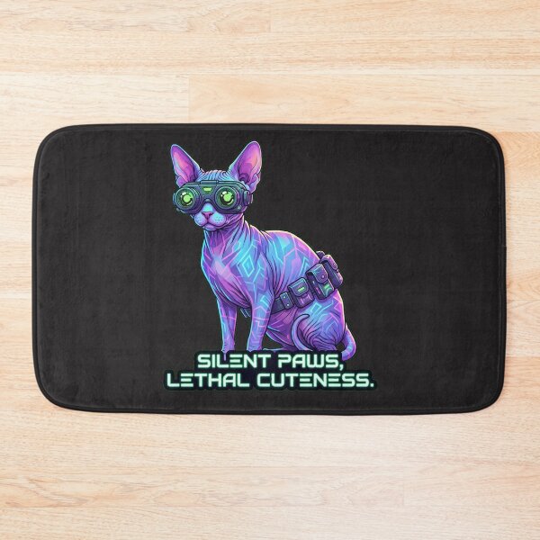 Item preview, Cyberpunk Sphynx Tactical Night Vision Spy Cat designed and sold by Thaivi Design.