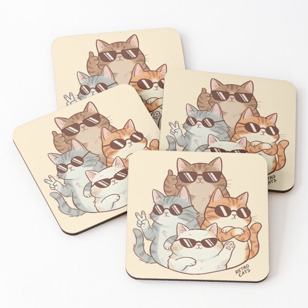 Item preview, Retro Cool Cats Squad with Sunglasses designed and sold by cozy corner co. .