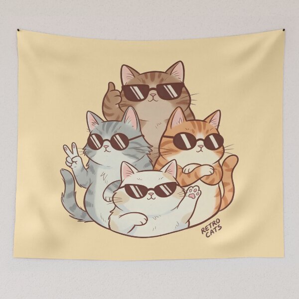 Item preview, Retro Cool Cats Squad with Sunglasses designed and sold by cozy corner co. .