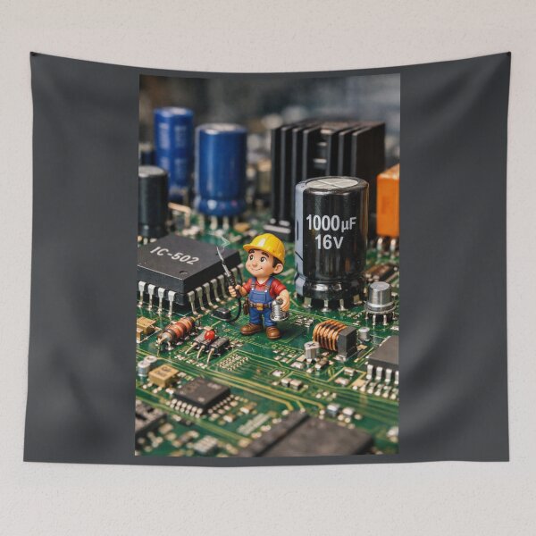Item preview, Mini Worker on PCB designed and sold by UniqueArts23.
