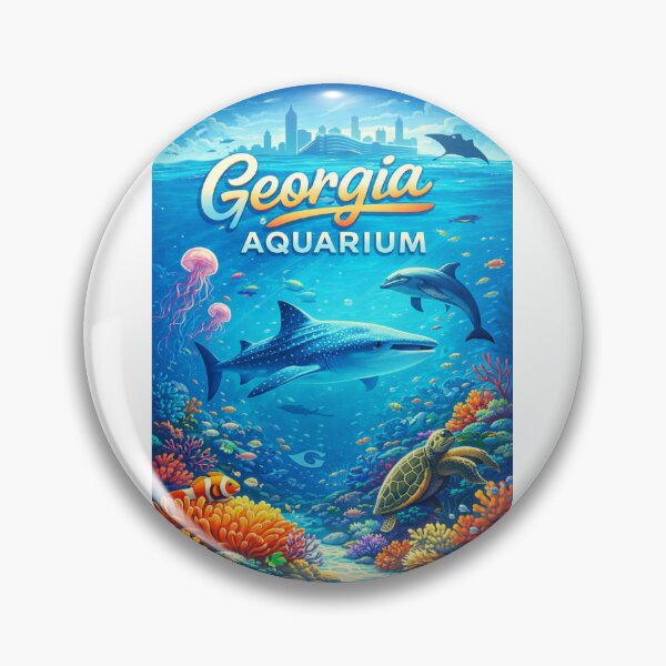 Item preview, Georgia Aquarium View with Atlanta Skyline and Marine Life designed and sold by Aryabek.