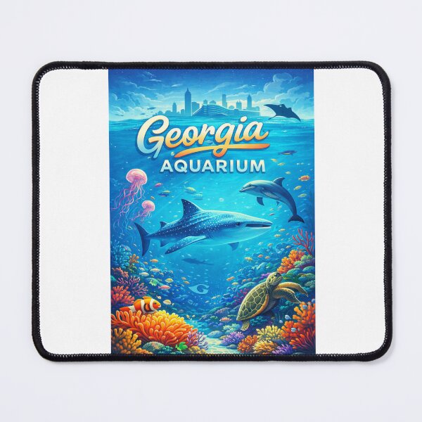 Item preview, Georgia Aquarium View with Atlanta Skyline and Marine Life designed and sold by Aryabek.