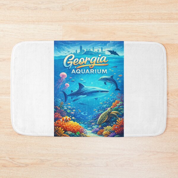 Item preview, Georgia Aquarium View with Atlanta Skyline and Marine Life designed and sold by Aryabek.