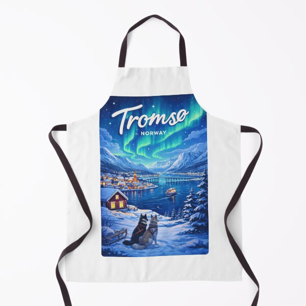 Item preview, Tromsø Dog Sled View and Aurora Borealis Over Fjord designed and sold by Aryabek.