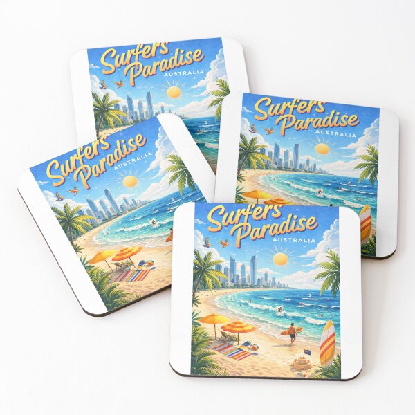 Item preview, Surfers Paradise Beach Day with High-Rises and Coral Sea designed and sold by Aryabek.