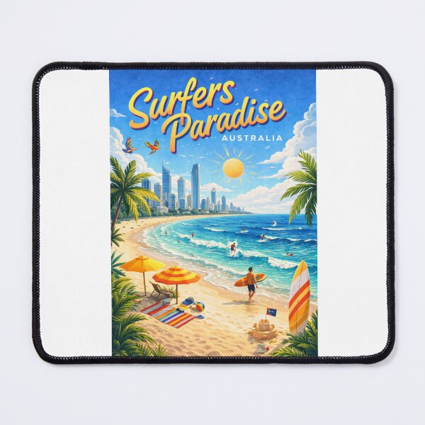 Item preview, Surfers Paradise Beach Day with High-Rises and Coral Sea designed and sold by Aryabek.