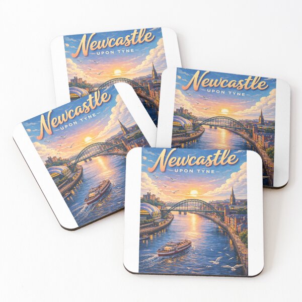 Item preview, Newcastle upon Tyne Sunset Over Tyne Bridge and Riverfront designed and sold by Aryabek.