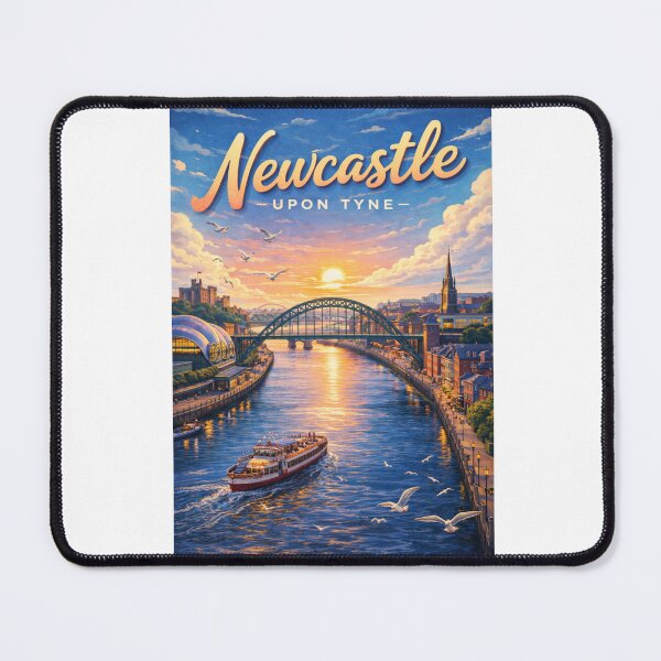 Item preview, Newcastle upon Tyne Sunset Over Tyne Bridge and Riverfront designed and sold by Aryabek.