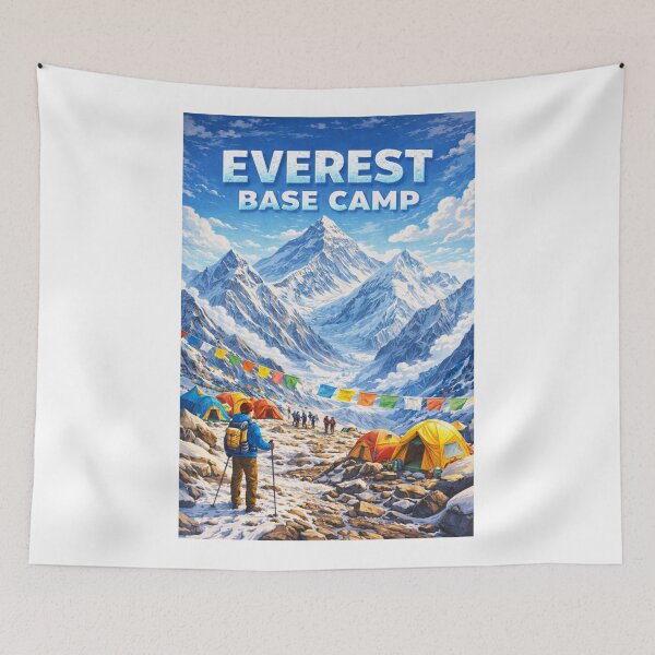 Item preview, Everest Base Camp Trekking View with Prayer Flags and Himalayas designed and sold by Aryabek.