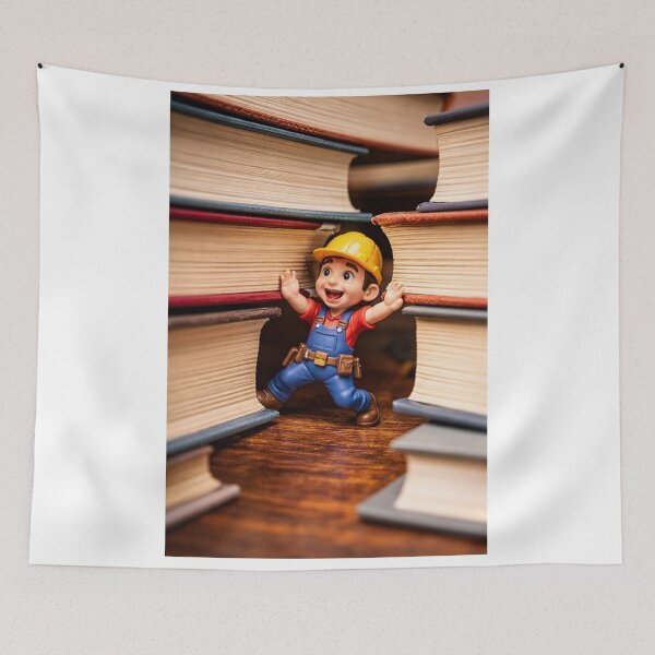 Item preview, Miniature Worker Pushing Books designed and sold by UniqueArts23.