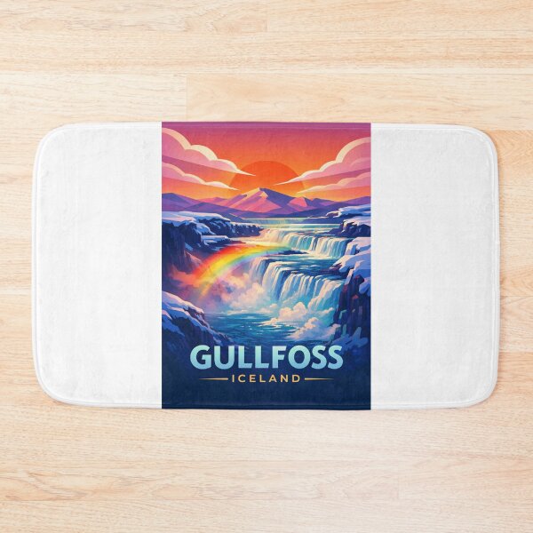 Item preview, Gullfoss Waterfall Sunset View with Rainbow and Highlands designed and sold by Aryabek.