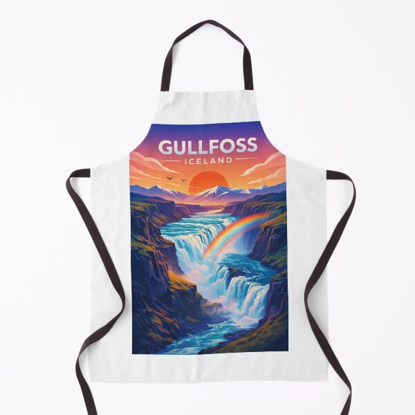 Item preview, Gullfoss Canyon and Waterfall at Dusk with Rainbow and River designed and sold by Aryabek.