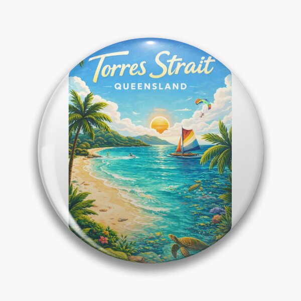 Item preview, Torres Strait Beach Sunset with Sailboat and Coral Reefs designed and sold by Aryabek.