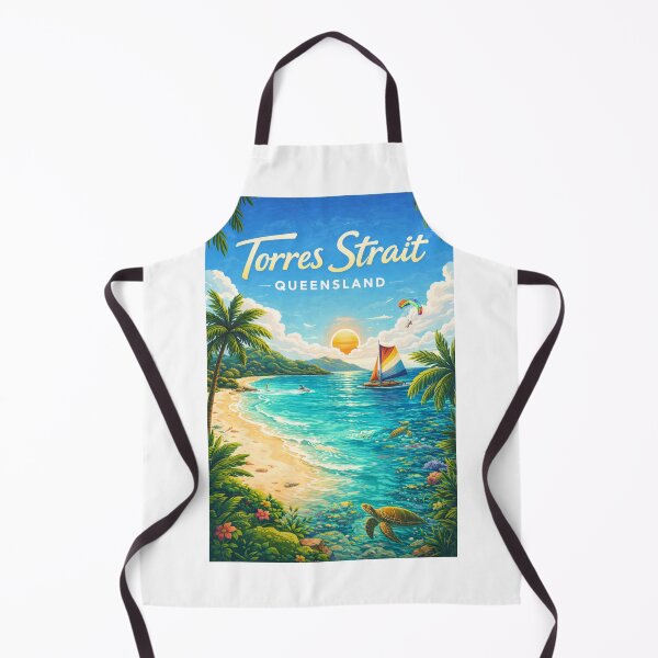 Item preview, Torres Strait Beach Sunset with Sailboat and Coral Reefs designed and sold by Aryabek.