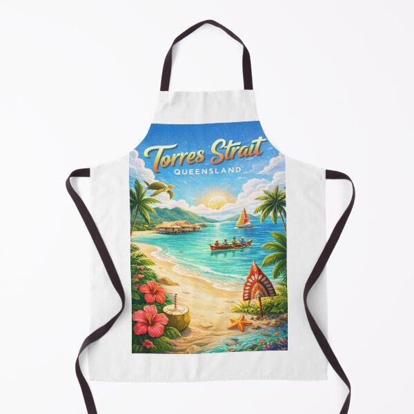 Item preview, Torres Strait Oceanfront Canoe and Village Huts at Sunrise designed and sold by Aryabek.