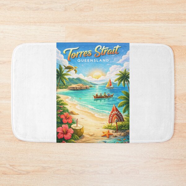 Item preview, Torres Strait Oceanfront Canoe and Village Huts at Sunrise designed and sold by Aryabek.