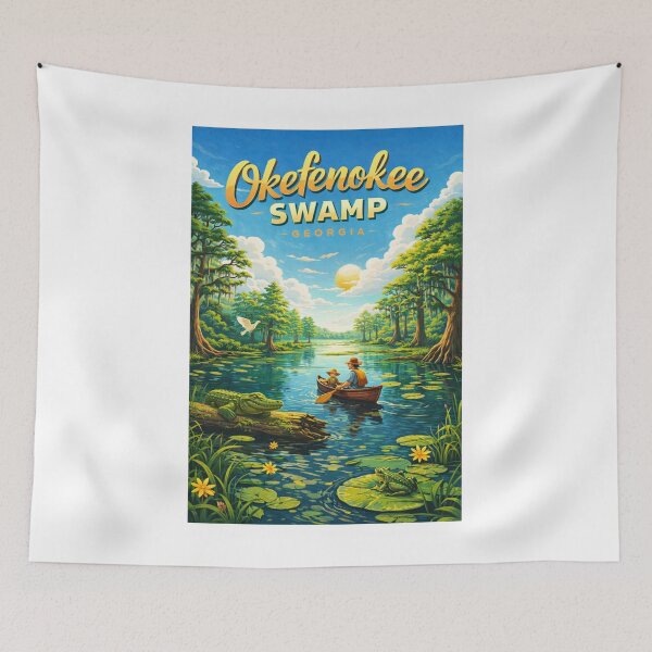 Item preview, Okefenokee Swamp Canoe Trip with Wildlife and Cypress Trees designed and sold by Aryabek.