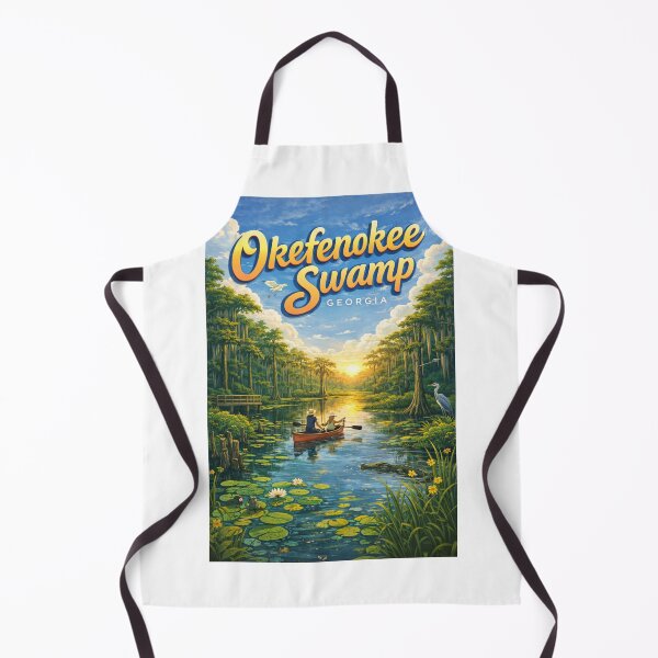 Item preview, Okefenokee Swamp Sunset with Canoe and Cypress Reflections designed and sold by Aryabek.