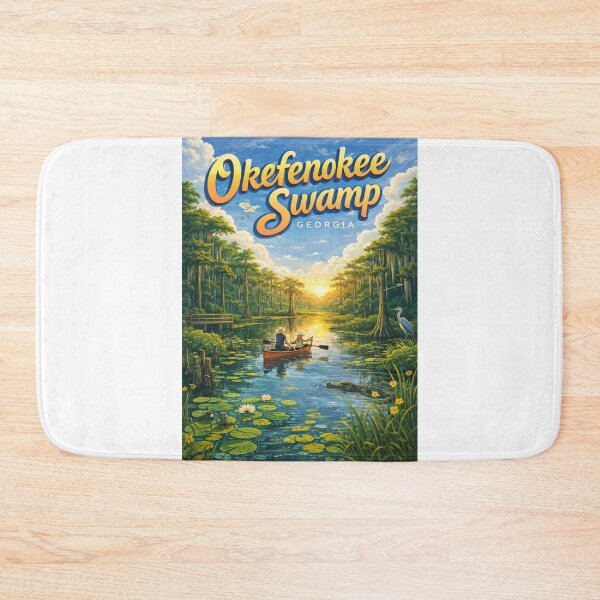 Item preview, Okefenokee Swamp Sunset with Canoe and Cypress Reflections designed and sold by Aryabek.