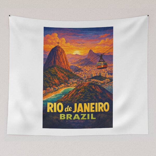 Item preview, Rio de Janeiro Sunset Cable Car Over Sugarloaf Mountain designed and sold by Aryabek.