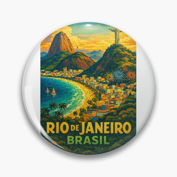 Item preview, Rio de Janeiro Coastal View with Christ the Redeemer and Fireworks designed and sold by Aryabek.