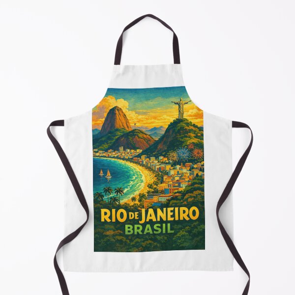 Item preview, Rio de Janeiro Coastal View with Christ the Redeemer and Fireworks designed and sold by Aryabek.