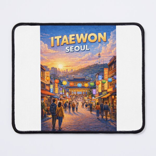 Item preview, Itaewon Street at Sunset with N Seoul Tower and Yongsan District designed and sold by Aryabek.