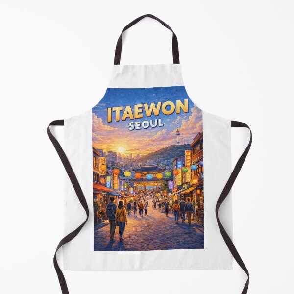 Item preview, Itaewon Street at Sunset with N Seoul Tower and Yongsan District designed and sold by Aryabek.