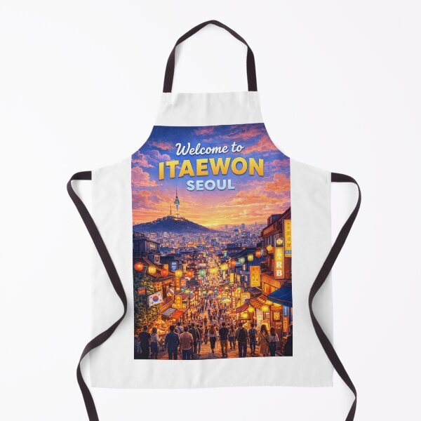 Item preview, Welcome to Itaewon Night Market with Namsan and Seoul Skyline designed and sold by Aryabek.