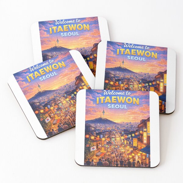 Item preview, Welcome to Itaewon Night Market with Namsan and Seoul Skyline designed and sold by Aryabek.