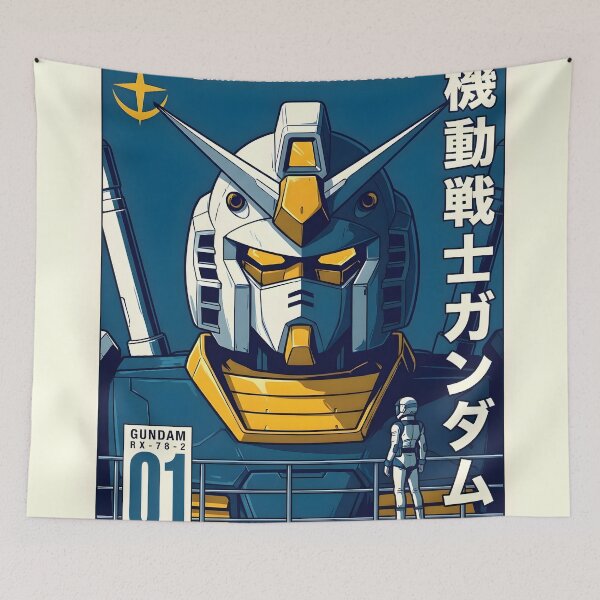 Item preview, Mecha Robot Poster | Retro Anime Mecha Art | Gundam-Inspired Sci-Fi Wall Art | Japanese Robot Illustration designed and sold by AbstractAuraArt.