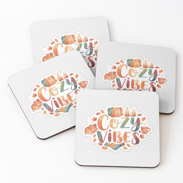 Item preview, Ultra HD cozy vibes watercolor lettering Premium Vinyl Sticker designed and sold by Telatenpedia.