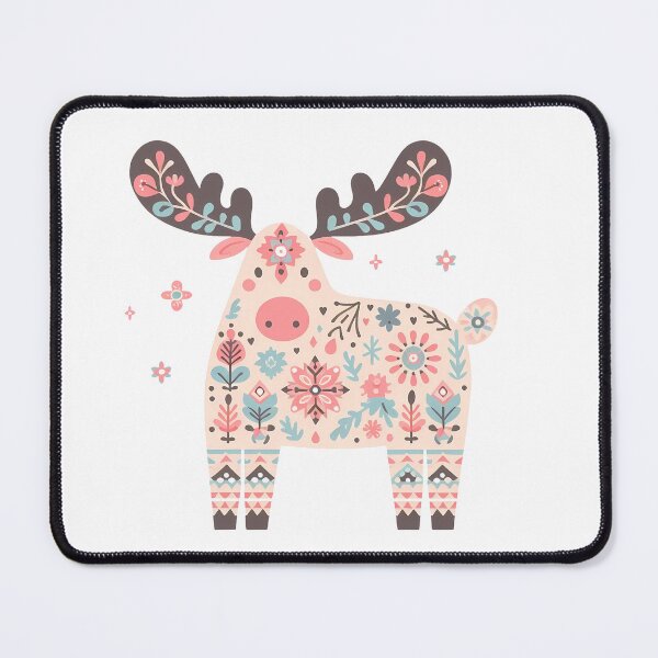 Item preview, Pastel Moose - Dreamy Scandinavian Folk Art by heidiannemorris © designed and sold by FOLK ART FUSION by heidiannemorris.