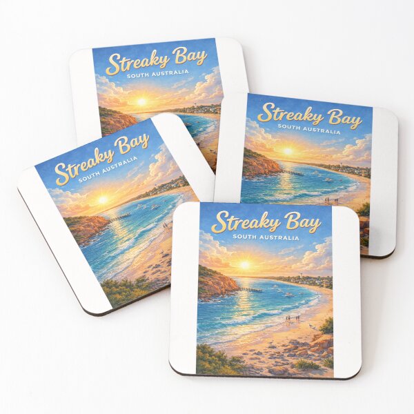 Item preview, Streaky Bay Sunset with Jetty and Eyre Peninsula Coast designed and sold by Places On Earth.